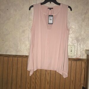 Sleeveless Pink Adrianna papell top (XL)